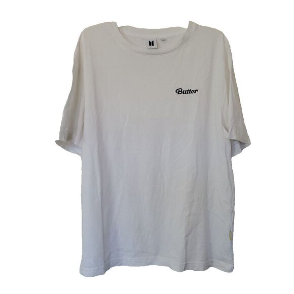 BTS T-shirt Butter official MD T-shirt size XL White Back Butter Print - Picture 2 of 14